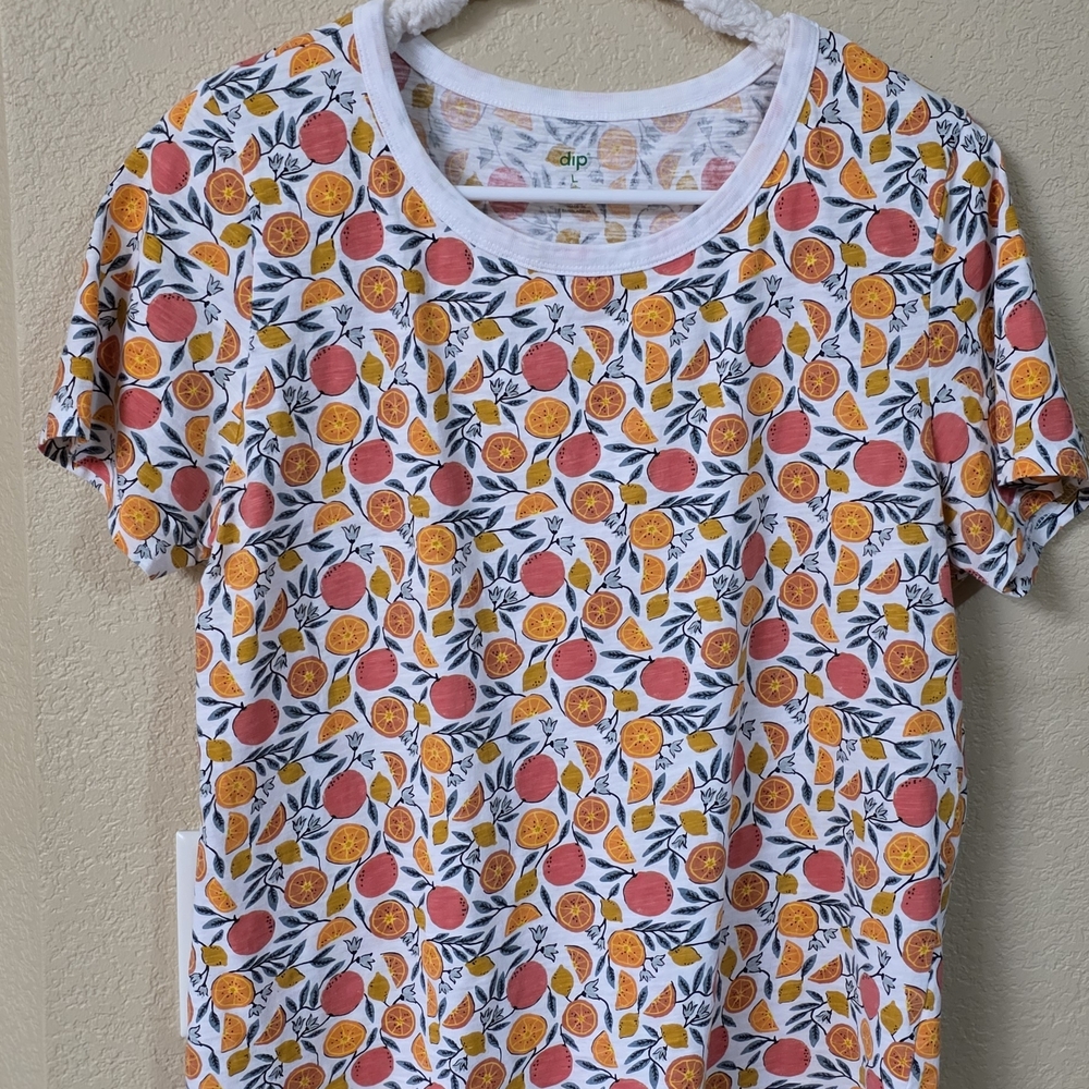 dip WOMENS Orange & Pink Fruit-Print Tee - White Base